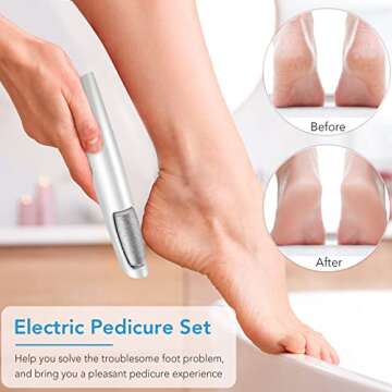 LINKEVAP Electric Callus Remover for Feet, Professional Pedicure Kit Foot Scrubber for Dry, Dead, Cr...