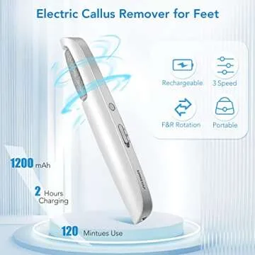 LINKEVAP Electric Callus Remover for Feet, Professional Pedicure Kit Foot Scrubber for Dry, Dead, Cracked, Hard Skin, at Home Feet Spa Care Kit for Men & Women (Cold White)