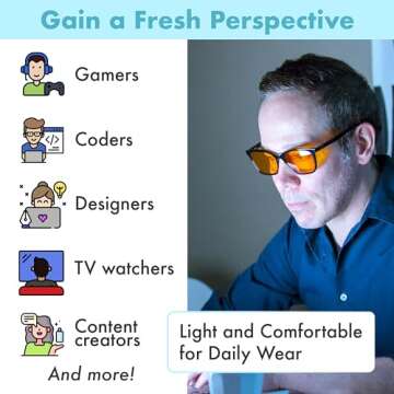 XL Orange Blue Light Blocking Glasses for Better Sleep - 99.5% Premium Acetate Computer Migraine Glasses for Men - Amber Tint Gaming Glasses - TV Blue Light Blockers Gamer Glasses for Eye Strain
