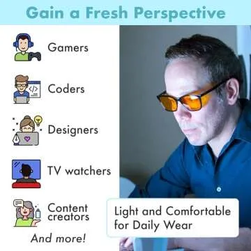 XL Orange Blue Light Blocking Glasses for Better Sleep - 99.5% Premium Acetate Computer Migraine Glasses for Men - Amber Tint Gaming Glasses - TV Blue Light Blockers Gamer Glasses for Eye Strain
