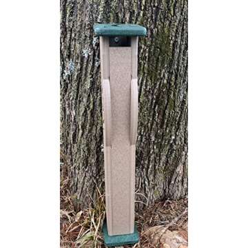 JCs Wildlife Deluxe Poly Lumber Tree Frog House - Attract Many Species of Tree Frogs - Made in The USA (Tan Body/Green Roof)
