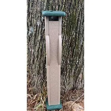 JCs Wildlife Deluxe Poly Lumber Tree Frog House - Attract Many Species of Tree Frogs - Made in The USA (Tan Body/Green Roof)