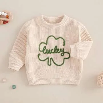 Amnnchya Toddler Infant Newborn Baby Boy Girl Sweater Homemade Rolls Knit Crewneck Pullover Sweatshirt Thanksgiving Outfit