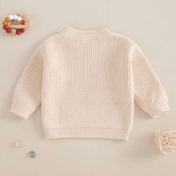 Amnnchya Toddler Infant Newborn Baby Boy Girl Sweater Homemade Rolls Knit Crewneck Pullover Sweatshirt Thanksgiving Outfit