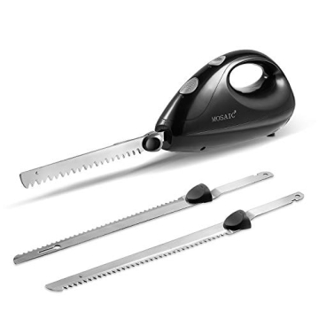 MOSAIC Electric Knife, Electric Carving Knife with 2 Serrated 8” Stainless Steel Blades, Eject But...