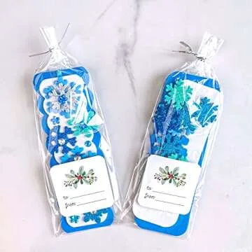 Winlyn 24 Sets Christmas Craft Kits Winter Crafts DIY 3D Christmas Snowflake Bookmarks Art Sets Snowflake Foam Stickers Arts and Crafts for Kids Party Favor Holiday Seasonal Home Classroom Activities