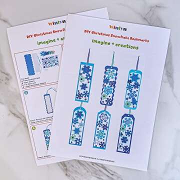 Winlyn 24 Sets Christmas Craft Kits Winter Crafts DIY 3D Christmas Snowflake Bookmarks Art Sets Snowflake Foam Stickers Arts and Crafts for Kids Party Favor Holiday Seasonal Home Classroom Activities