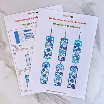 Winlyn 24 Sets Christmas Craft Kits Winter Crafts DIY 3D Christmas Snowflake Bookmarks Art Sets Snowflake Foam Stickers Arts and Crafts for Kids Party Favor Holiday Seasonal Home Classroom Activities