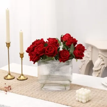 Modern YANWE1 Ribbed Vase - Elegant Decor for Flowers