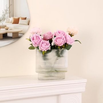 Modern YANWE1 Ribbed Vase - Elegant Decor for Flowers