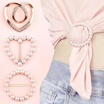 3 Pcs Scarf Ring Clip: Elegant Pearl Buckle Brooch Accessories for Women