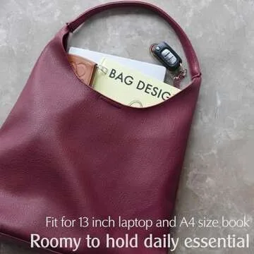 Soft Vegan Leather Hobo Bag for Women - Slouchy Tote Handbag