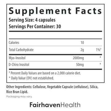 Fairhaven Health Myo-Inositol and D-Chiro Inositol Supplement for Women | 40:1 Ratio | Female Fertil...