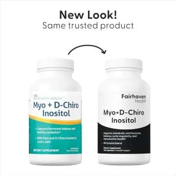 Fairhaven Health Myo-Inositol and D-Chiro Inositol Supplement for Women | 40:1 Ratio | Female Fertility Supplement for Women and Hormone Balance* | Vegan | 120 Myo & D-Chiro Inositol Capsules
