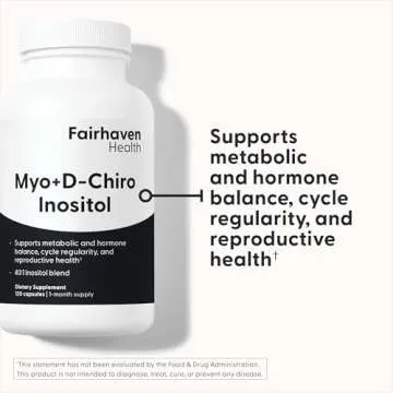 Fairhaven Health Myo-Inositol and D-Chiro Inositol Supplement for Women | 40:1 Ratio | Female Fertility Supplement for Women and Hormone Balance* | Vegan | 120 Myo & D-Chiro Inositol Capsules