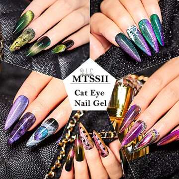 MTSSII Cat Eye Gel Nail Polish Moonstone Cat Eye Chameleon Magnetic Gel Galaxy Cat Eye Nail Polish w...