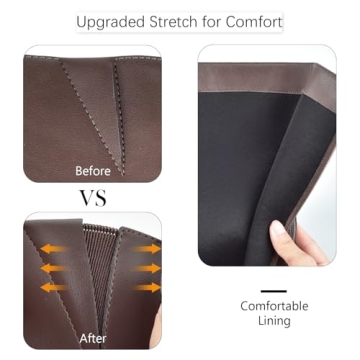 Adrizzlein Knee High Boots Chunky Heel Round Toe Tall Boots for Women Wide Calf Block High Heel Boots Women Knee High Side Zipper Long Boots Brown Size 6