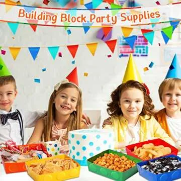 25 Pcs Colorful Building Block Disposable Serving Trays
