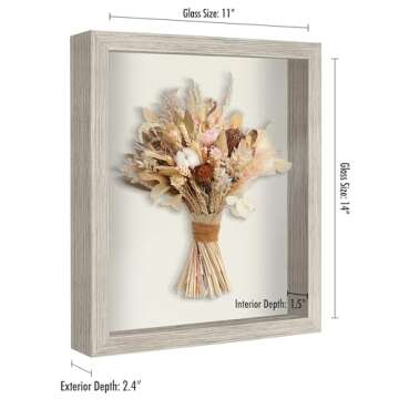 Americanflat 11x14 Shadow Box Frame - Driftwood Design for Your Memories