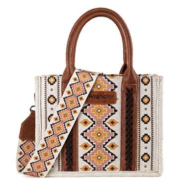 Wrangler Tote Bag for Women Aztec Handbags Western Purses for Women FBA3-WG2202-8120SCF