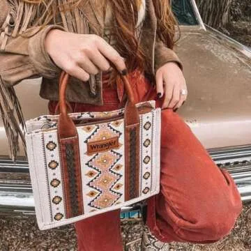 Wrangler Tote Bag for Women Aztec Handbags Western Purses for Women FBA3-WG2202-8120SCF