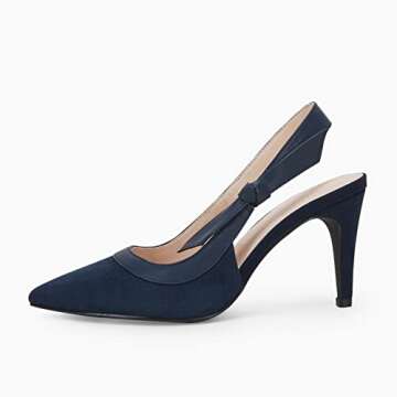 Coutgo Women's Pointed Toe High Heels Slingback Bowknot Formal Pumps Dress Shoes