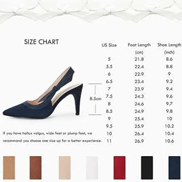 Chic Coutgo Pointed Toe Slingback High Heels for Women