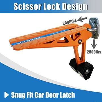 TOOENJOY Universal Fit Car Door Step, Foldable Roof Rack Door Step Up on Door Latch, Both Feet Stand Pedal Ladder, Easy Access to Rooftop for Most Car, SUV, Truck, Max Load 400 lbs(Orange