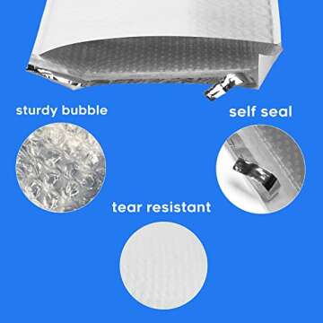 The Boxery 10.5x16'' | #5 Poly Bubble Mailers - 100 Pack for Secure Shipping