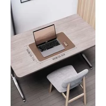 YSAGi Double-Sided Desk Pad, Leather Desk Mat, Eco Cork Desk Pad Protector, Large Mouse Pad for Desk...