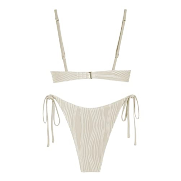 Stylish ZAFUL Ribbed V-Wire Bikini Set for Women