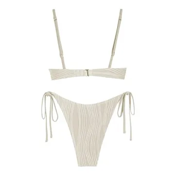 Stylish ZAFUL Ribbed V-Wire Bikini Set for Women
