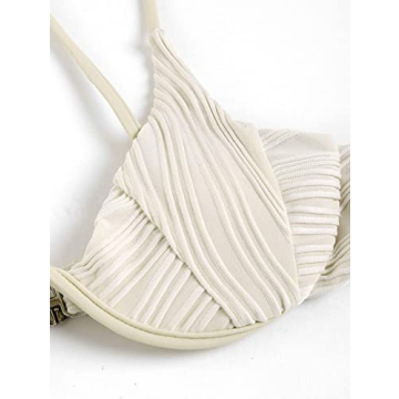 Stylish ZAFUL Ribbed V-Wire Bikini Set for Women