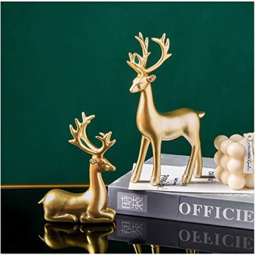 FANTESTICRYAN Small Reindeer Sculpture Set for Home Decor