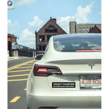 I Bought This Before We Knew Elon was Crazy Car Bumper Sticker Decals, Anti Elon Sticker for Tesla O...