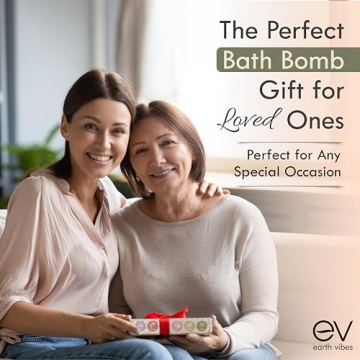 Earth Vibes Bath Bombs Gift Set - USA Made XXL Natural Bath Fizzies Infused with Essential Oils - Moisturizes Dry Skin, Organic Olive Oil, Coconut Oil, Epsom Salt - Women Men Kids - 6 x 5oz