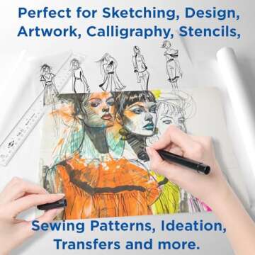 ALVIN Lightweight Tracing Paper Roll for Sketching 18 Inches