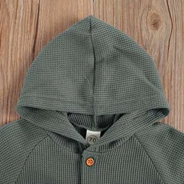 Cozy Ynibbim Baby Hooded Waffle Romper for Newborns