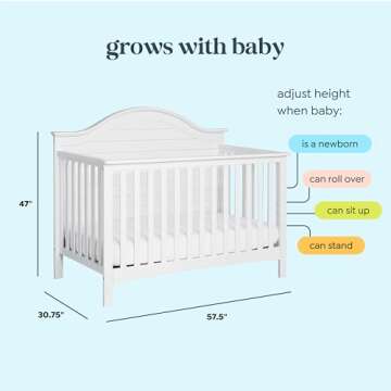 Carter's DaVinci Nolan 4-in-1 Convertible Crib in White