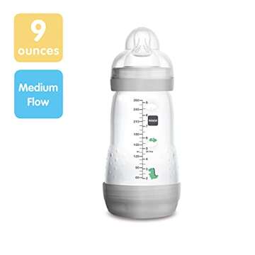 MAM Easy Start Anti-Colic Bottle, 9 Ounce (1-Count), Baby Essentials, Medium Flow Bottles with Silic...