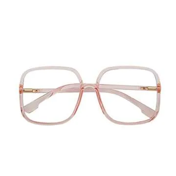 BIGGY Oversized Square Blue Light Blocking Glasses - Ultralight Anti Eyestrain | Reduce Eye Strain N...