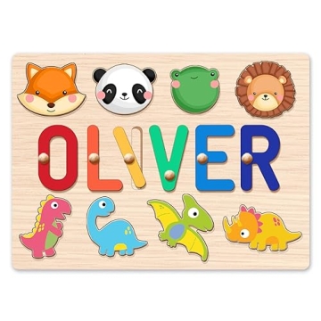 Personalized Name Puzzle for Kids, 1st Birthday Gifts for Girl and Boy, Custom Christmas Baby Gifts,...