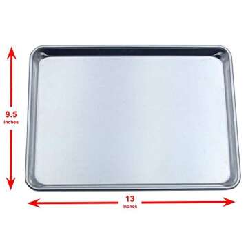 Checkered Chef Quarter Sheet Pan for Baking - Cookie Sheets for Oven - Non-stick, Easy Clean Aluminu...