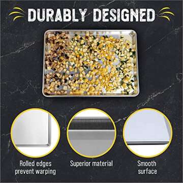 Checkered Chef Quarter Sheet Pan Set - Non-stick Baking Trays