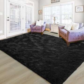 Junovo 8x10 Feet Fluffy Area Rug for Cozy Decor