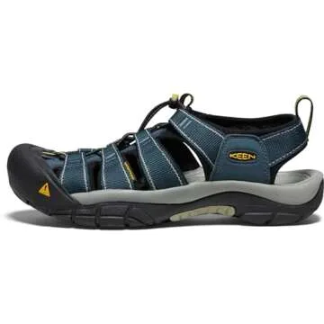KEEN Men's Newport H2 Closed Toe Water Sandals, Navy/Medium Grey, 9.5