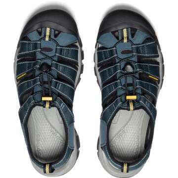 KEEN Men's Newport H2 Closed Toe Water Sandals, Navy/Medium Grey, 9.5