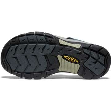 KEEN Men's Newport H2 Closed Toe Water Sandals, Navy/Medium Grey, 9.5