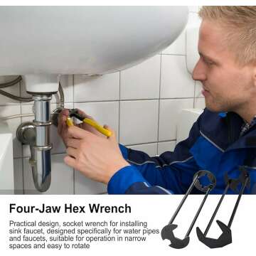 Basin Wrench Set - 2024 Upgrade 7 Sizes for Plumbing