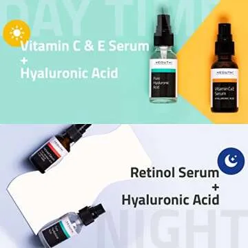 YEOUTH Valentines Day Gifts Skin Care Set: Hyaluronic Acid Serum for Face, Retinol Serum for Face and Vitamin C, Skincare Set Targets Appearance of Uneven Skin Tone and Dryness 3x1 oz